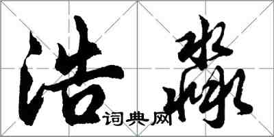 胡問遂浩淼行書怎么寫