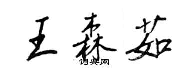 王正良王森茹行書個性簽名怎么寫