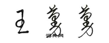 駱恆光王蔓蔓草書個性簽名怎么寫