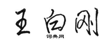 駱恆光王白剛行書個性簽名怎么寫