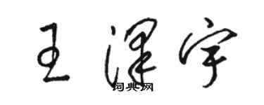 駱恆光王澤宇草書個性簽名怎么寫