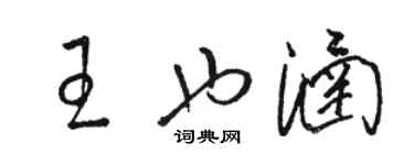 駱恆光王也涵草書個性簽名怎么寫