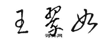 駱恆光王翠如草書個性簽名怎么寫