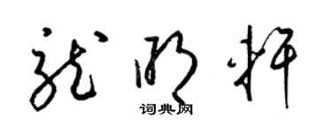 梁錦英龍明軒草書個性簽名怎么寫
