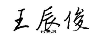 王正良王辰俊行書個性簽名怎么寫