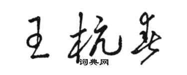 駱恆光王杭春草書個性簽名怎么寫