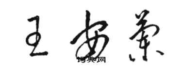 駱恆光王安蘭草書個性簽名怎么寫