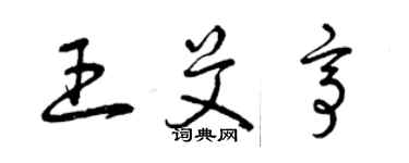 曾慶福王艾亭草書個性簽名怎么寫