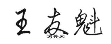 駱恆光王友魁行書個性簽名怎么寫