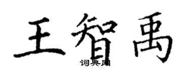 丁謙王智禹楷書個性簽名怎么寫