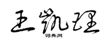 曾慶福王凱理草書個性簽名怎么寫