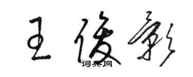 駱恆光王俊影草書個性簽名怎么寫