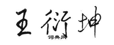 駱恆光王衍坤行書個性簽名怎么寫