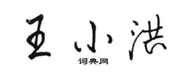 駱恆光王小洪行書個性簽名怎么寫