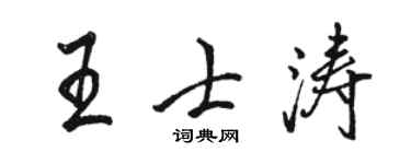 駱恆光王士濤行書個性簽名怎么寫