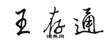 駱恆光王存通行書個性簽名怎么寫