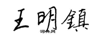 王正良王明鎮行書個性簽名怎么寫