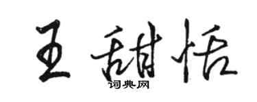 駱恆光王甜恬行書個性簽名怎么寫