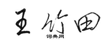 駱恆光王竹田行書個性簽名怎么寫
