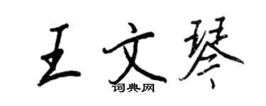 王正良王文琴行書個性簽名怎么寫