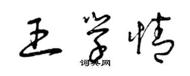 曾慶福王學情草書個性簽名怎么寫