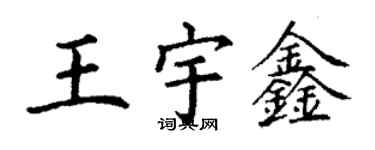 丁謙王宇鑫楷書個性簽名怎么寫