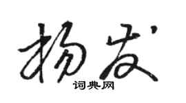 駱恆光楊發草書個性簽名怎么寫