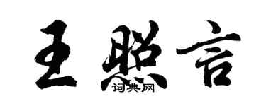 胡問遂王照言行書個性簽名怎么寫