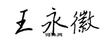 王正良王永徽行書個性簽名怎么寫