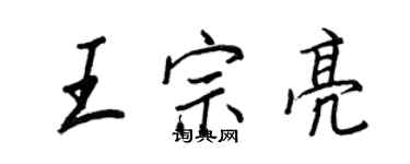 王正良王宗亮行書個性簽名怎么寫