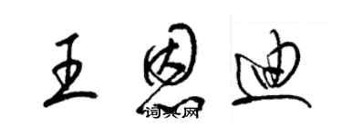 梁錦英王恩迪草書個性簽名怎么寫