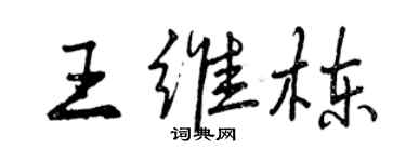 曾慶福王維棟行書個性簽名怎么寫