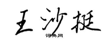 王正良王沙挺行書個性簽名怎么寫