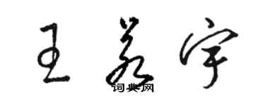 駱恆光王若宇草書個性簽名怎么寫