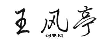 駱恆光王風亭行書個性簽名怎么寫