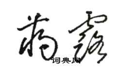 駱恆光蔣露草書個性簽名怎么寫