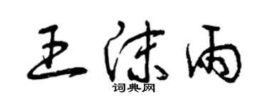 曾慶福王沫雨草書個性簽名怎么寫