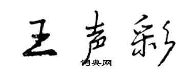 曾慶福王聲彩行書個性簽名怎么寫