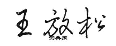 駱恆光王放鬆行書個性簽名怎么寫