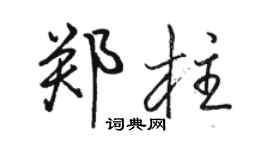 駱恆光鄭柱行書個性簽名怎么寫