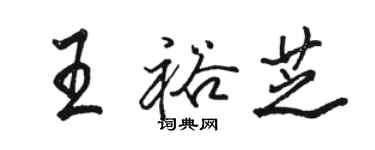 駱恆光王裕芝行書個性簽名怎么寫