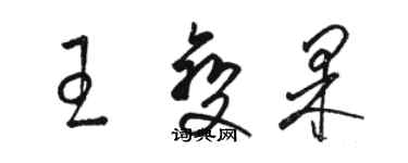 駱恆光王變果草書個性簽名怎么寫