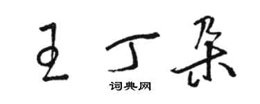 駱恆光王丁朵草書個性簽名怎么寫