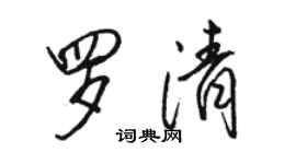 駱恆光羅清行書個性簽名怎么寫