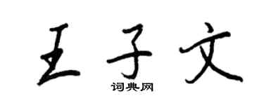 王正良王子文行書個性簽名怎么寫