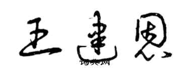 曾慶福王建恩草書個性簽名怎么寫