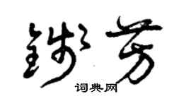 曾慶福錢芳草書個性簽名怎么寫