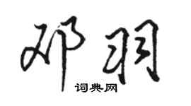 駱恆光鄧羽行書個性簽名怎么寫