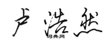 駱恆光盧浩然行書個性簽名怎么寫