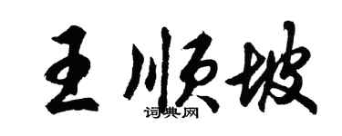 胡問遂王順坡行書個性簽名怎么寫